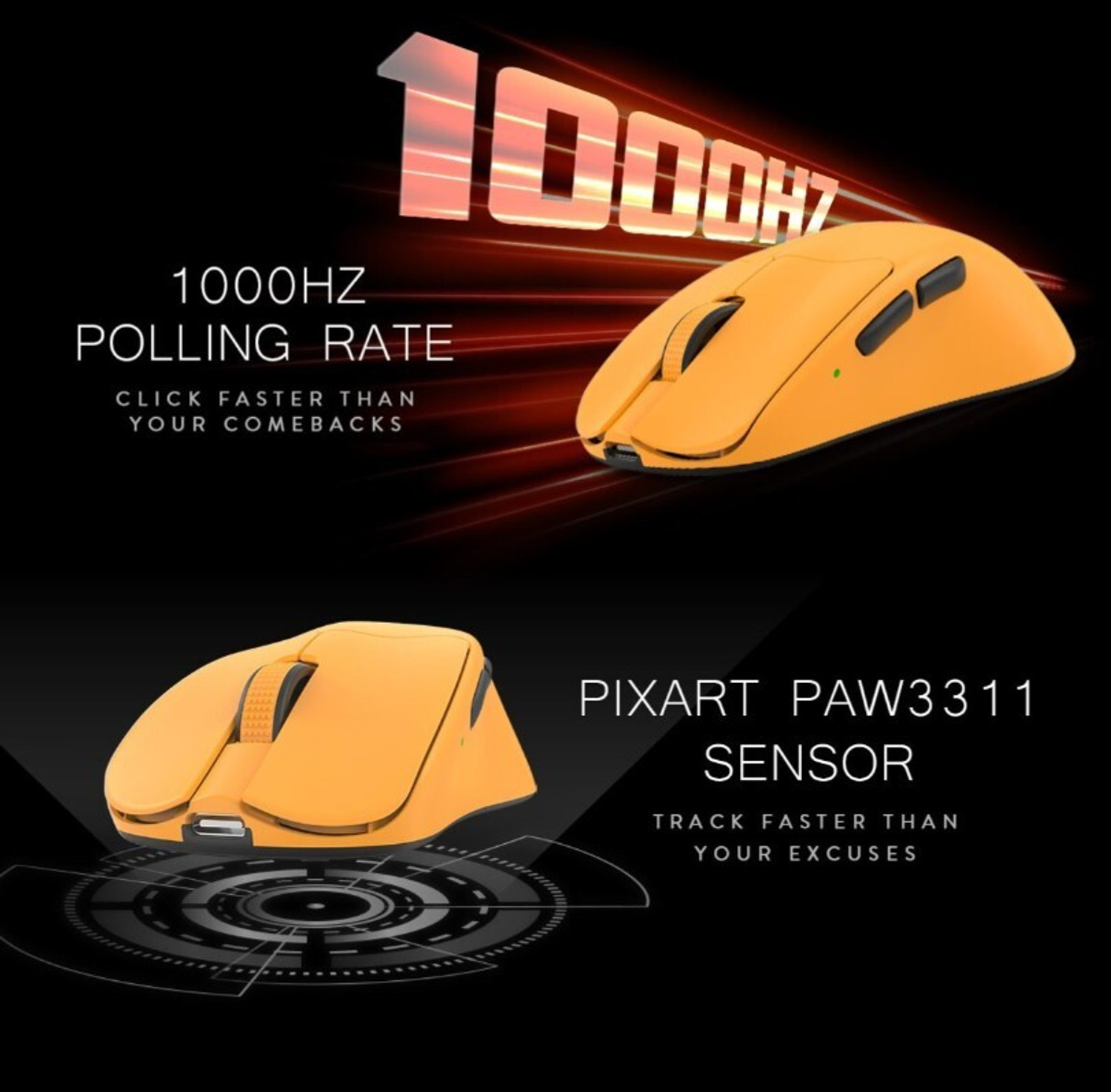 Image of Cosmic Byte Ignis Amber Right Handed Optical Gaming Mouse