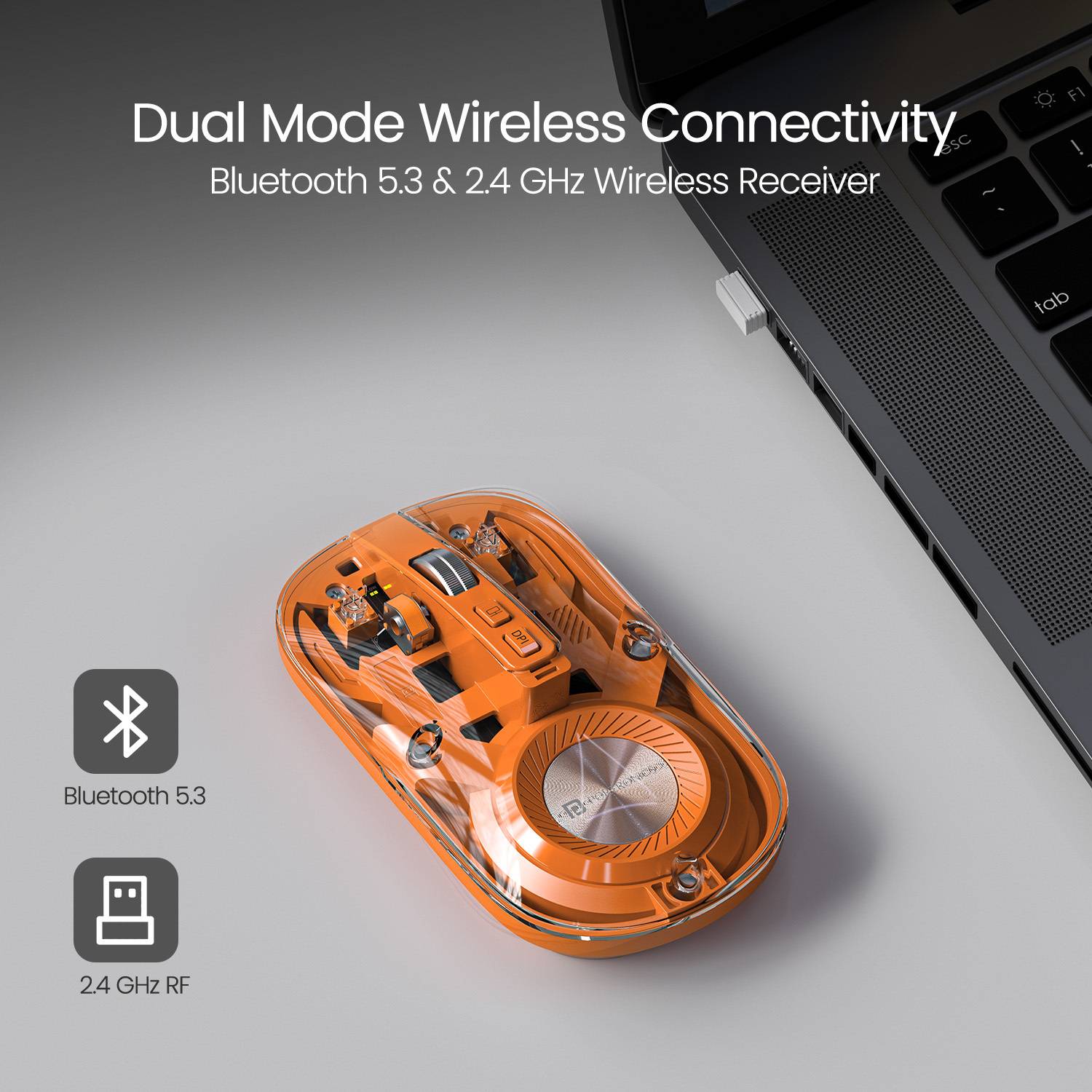 Portronics Toad 8 Transparent Wireless Mouse - Image 2