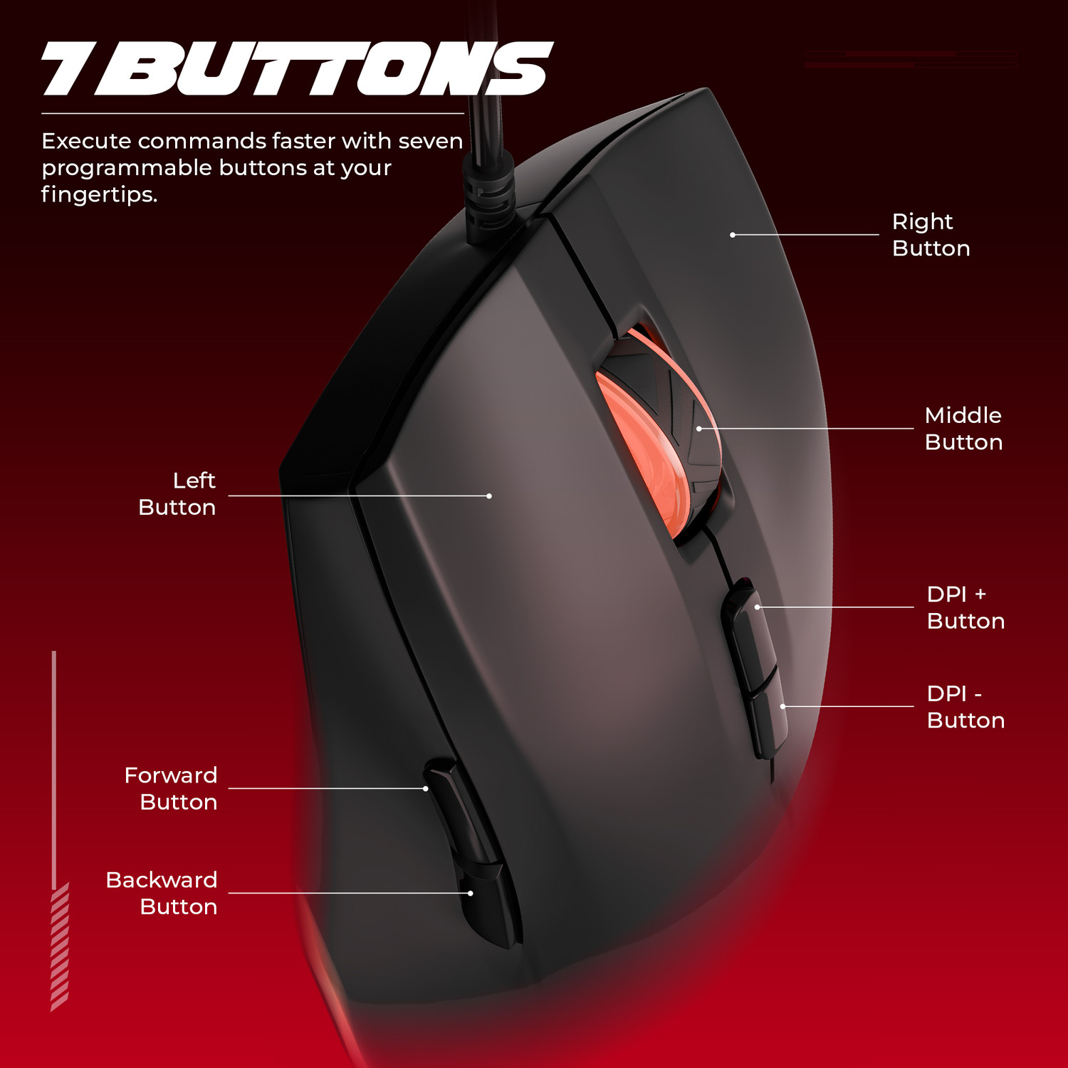 Image of ZEBRONICS ZEB-VIPER 50 Wired Ambidextrous Optical Gaming Mouse