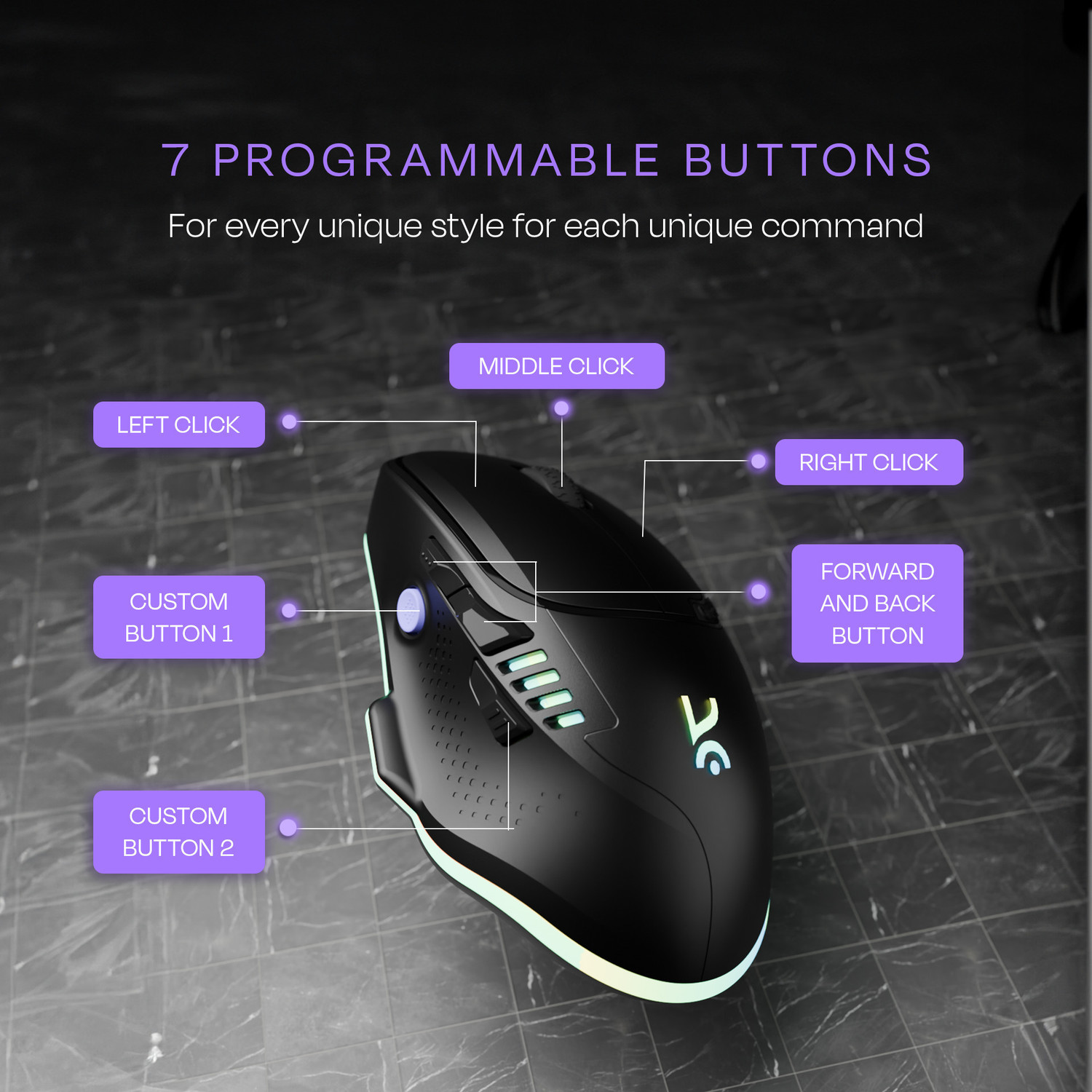 Image of Kreo Hawk Wired Ambidextrous Optical Gaming Mouse Pixart Sensor, RGB Mouse, Adjustable DPI upto 12400