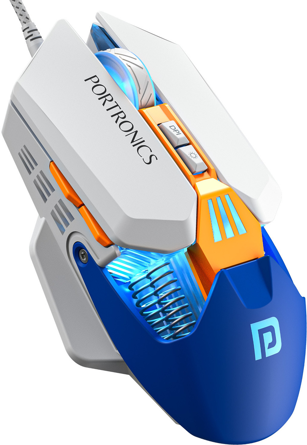 Image of Portronics Vader 2.0 Wired Ergonomic Optical Gaming Mouse 7 Programmable Button, Upto DPI 7100,RGB Light