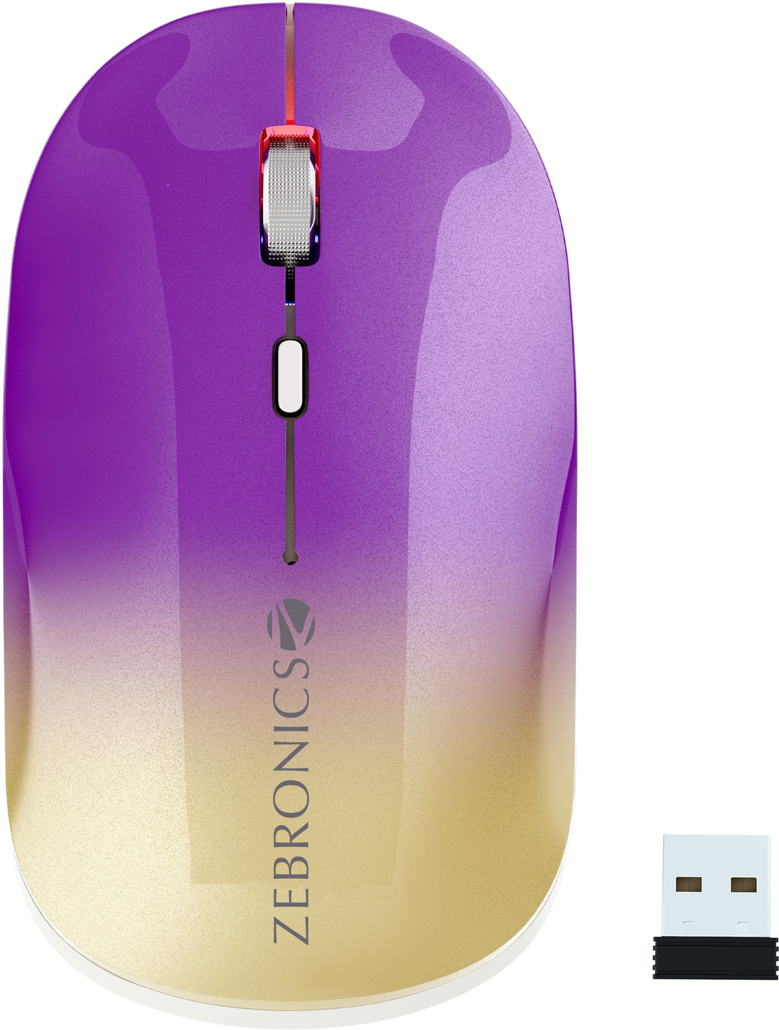 Image of ZEBRONICS Poise Ambidextrous Optical Mouse Rechargeable Wireless Mouse ,1600DPI, Silent Ergonomic, 4 Buttons