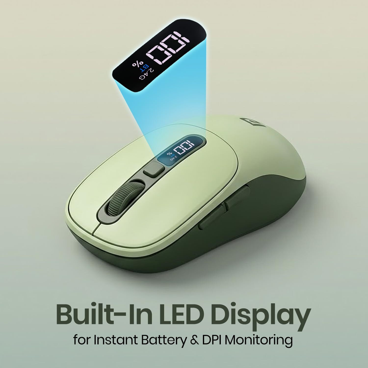 Image of Portronics Toad 9 Wireless Bluetooth Mouse,Dual Wireless (BT + 2.4 GHz),Smart LED Display Ambidextrous Optical Mouse