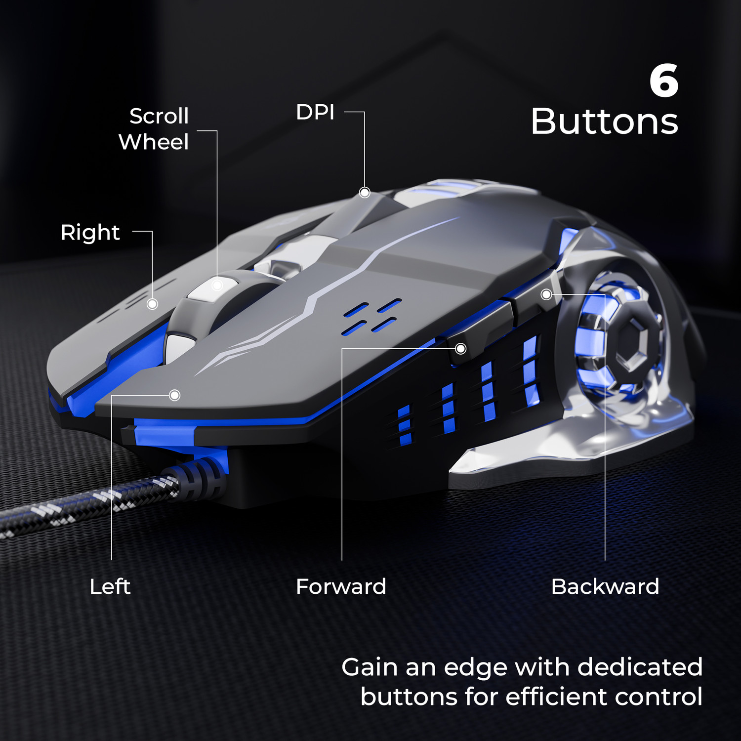 Image of ZEBRONICS Zeb-Transformer M3 Wired Ergonomic Optical Gaming Mouse