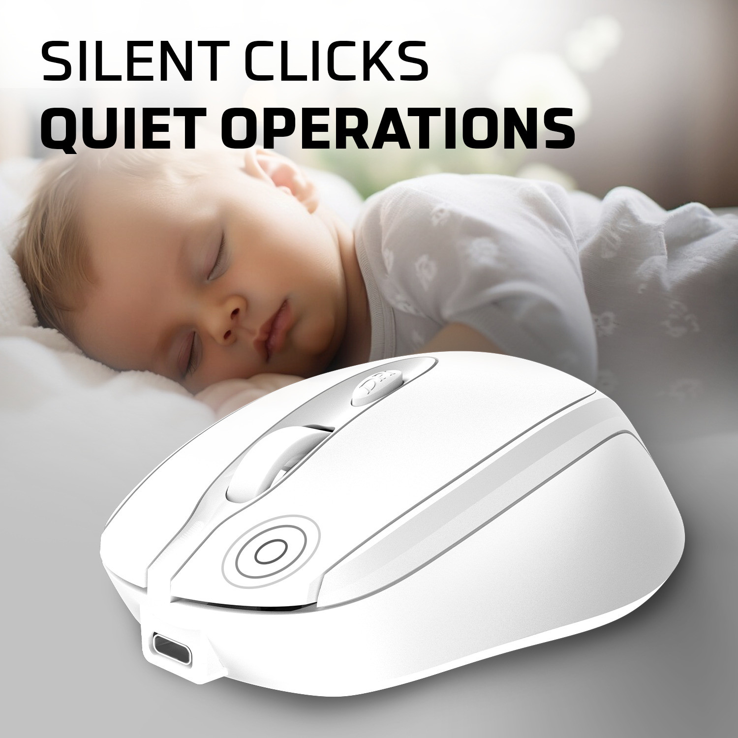Image of AMKETTE Hush Pro Byte Plus Ambidextrous Optical Mouse Rechargeable Bluetooth