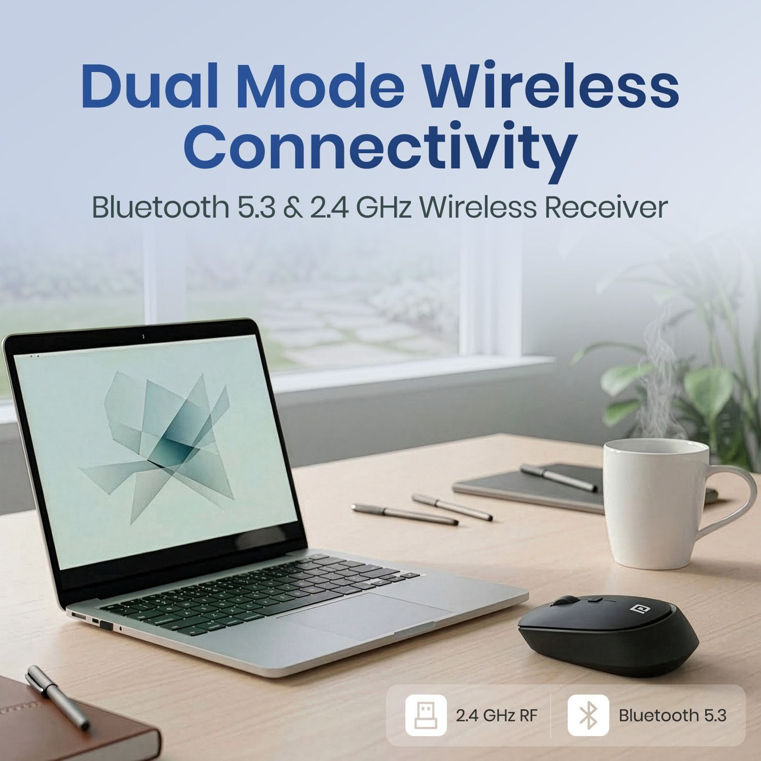 Image of Portronics Toad 23 Pro Wireless Rechargeable Bluetooth Optical Mouse,2.4GHz USB Dongle Ambidextrous Optical Mouse