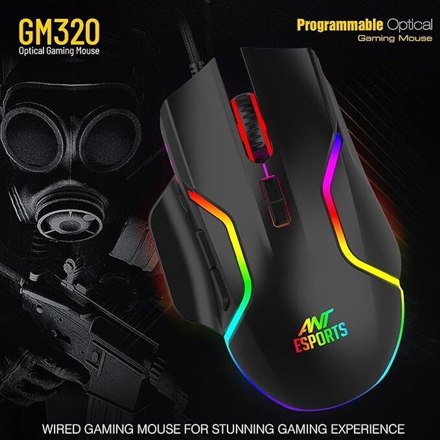 Image of Ant Esports GM320 Wired Ambidextrous Optical Gaming Mouse