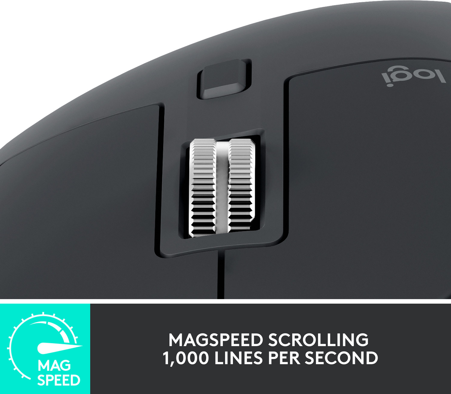 Image of Logitech MX Master 3s Ergonomic Optical Mouse with 8000 DPI Darkfield Tracking (Tracks on Glass), MagSpeed Electromagnetic Scrolling & Thumb Wheel, Quiet Click Buttons, 3-Device Easy-Switch, Type-C Fast Rechargeable Battery (2.4GHz Wireless, Bluetooth, Graphite)