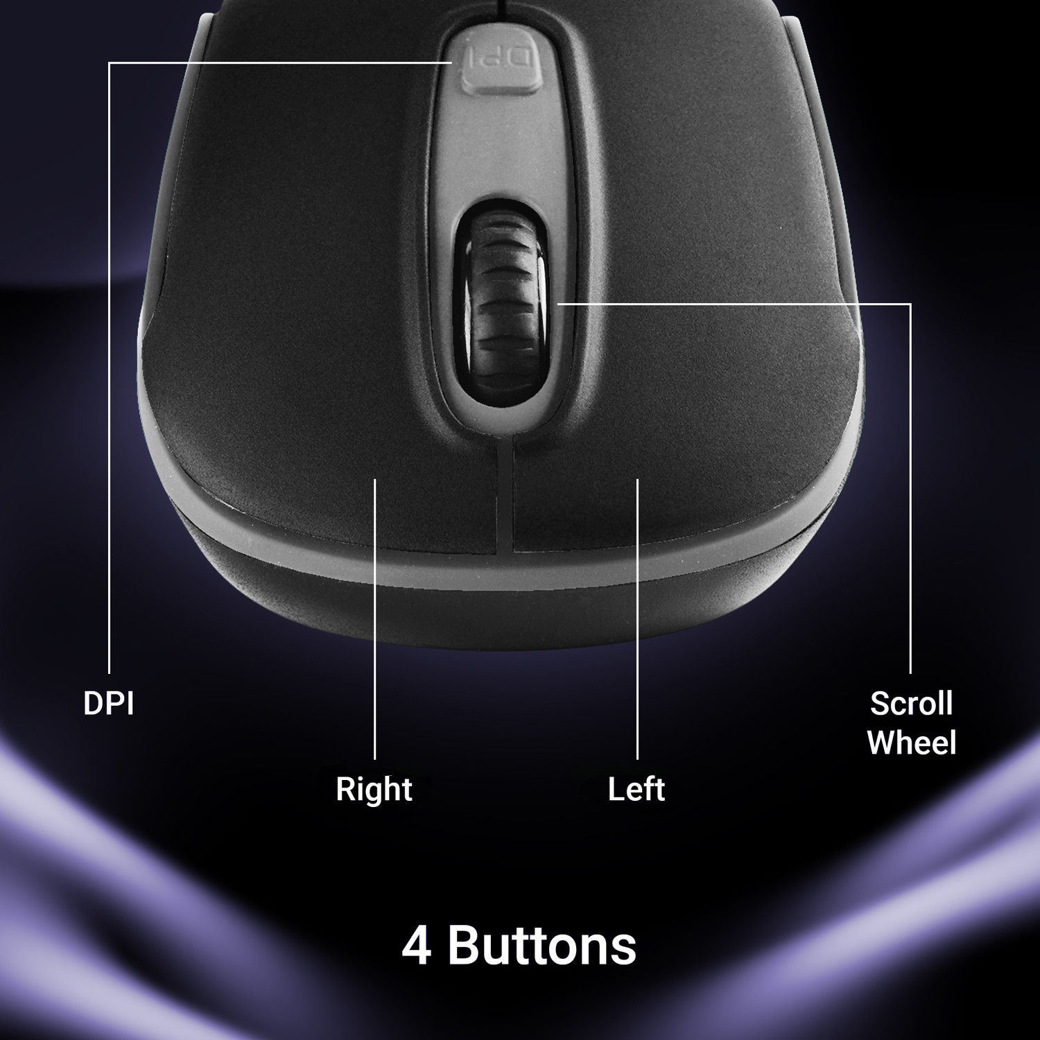 Image of ZEBRONICS Zeb - DASH PRO (GREY) Ambidextrous Optical Mouse Wireless Mouse, 1600 DPI, 3-Level DPI, Lightweight, Power Saving