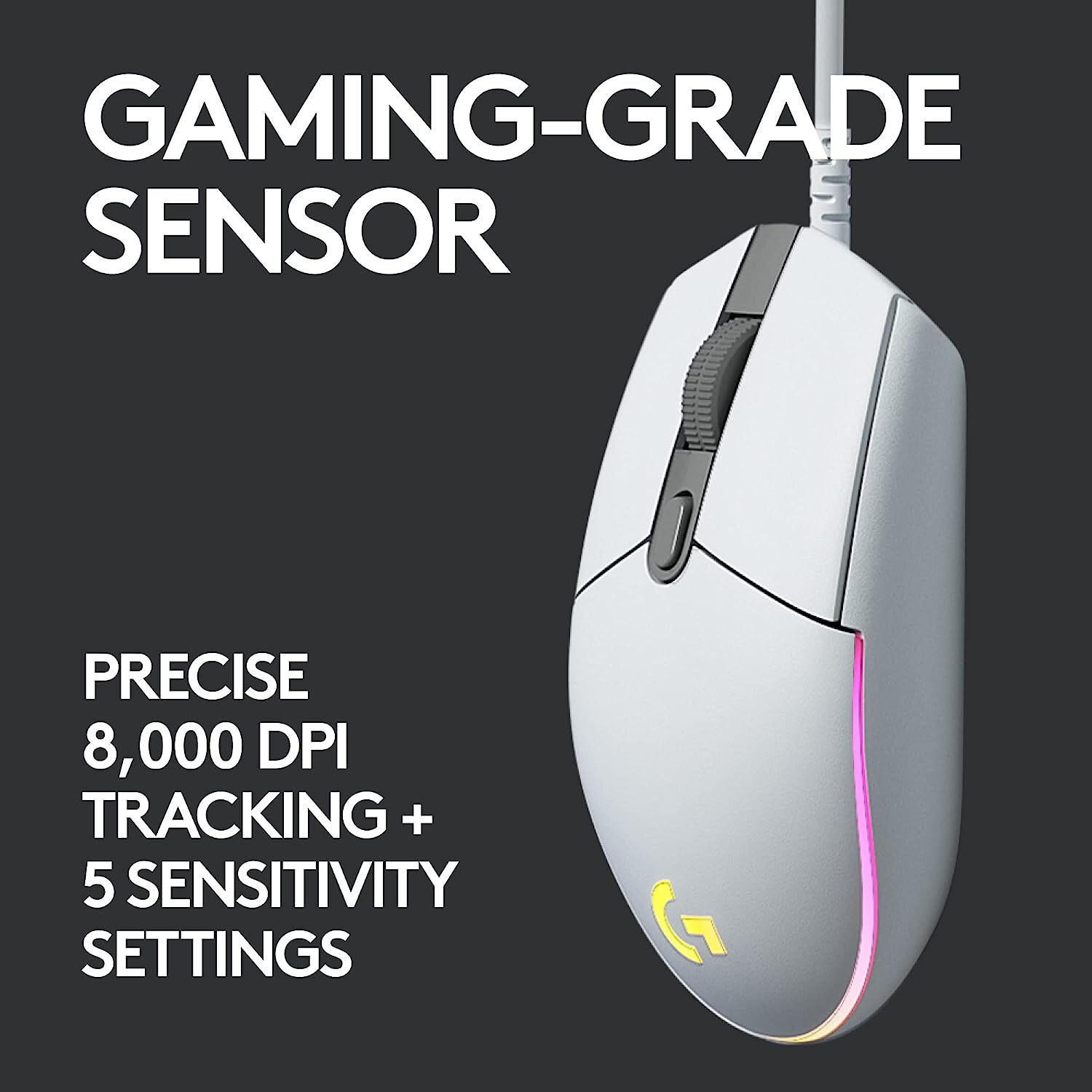 Image of Logitech G203 LIGHTSYNC RGB 6 Button Wired Ambidextrous Optical Gaming Mouse