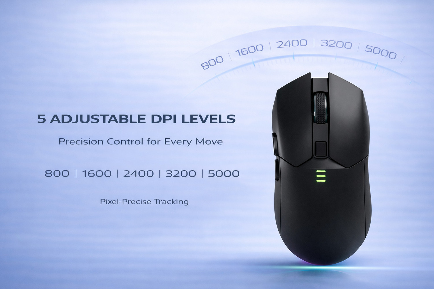 Image of Offbeat IVY Bluetooth 5.2 + 2.4 Ghz wireless + Wired Type C rechargeable Gaming mouse Right Handed Laser Gaming Mouse