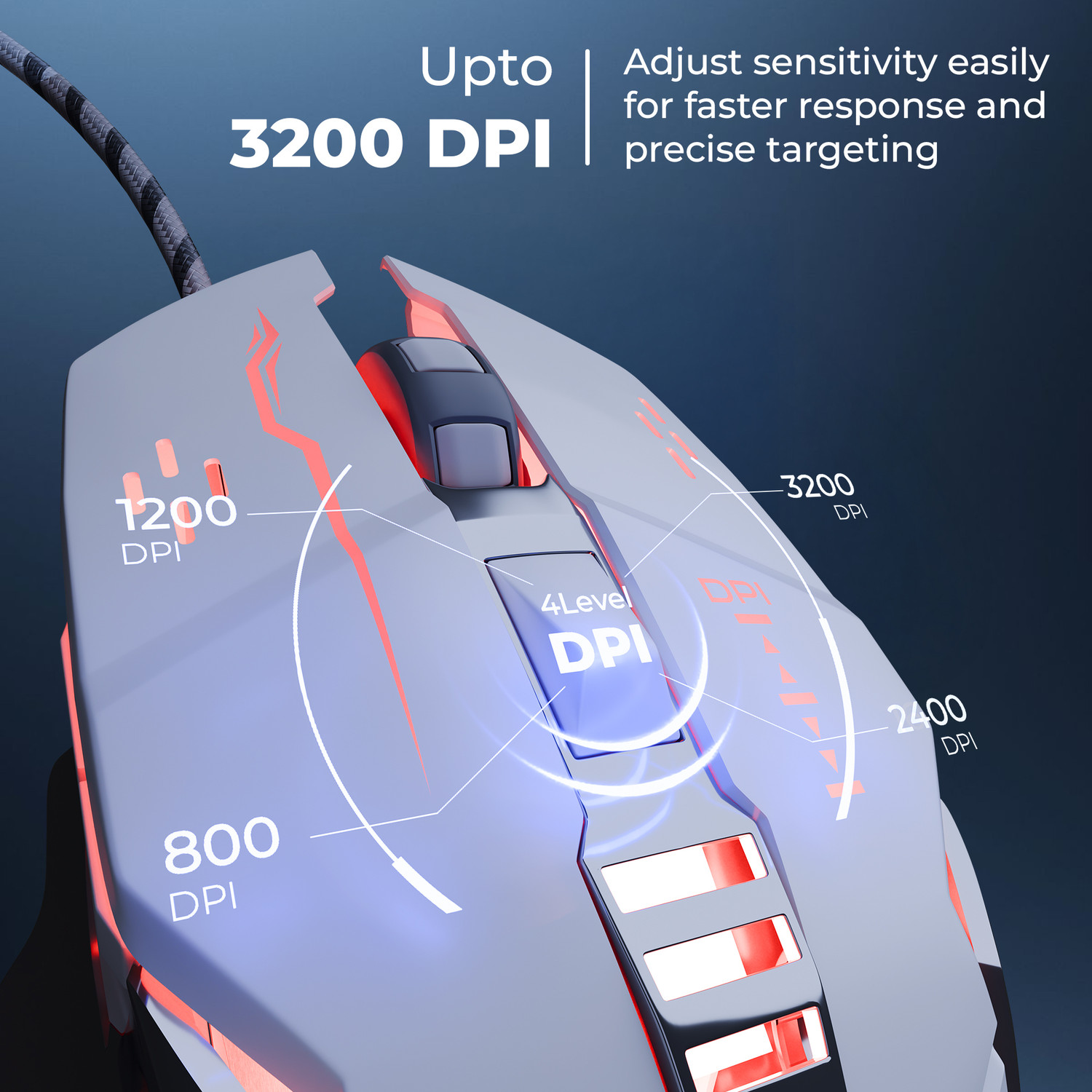 Image of ZEBRONICS Zeb-Transformer M3 Wired Ergonomic Optical Gaming Mouse