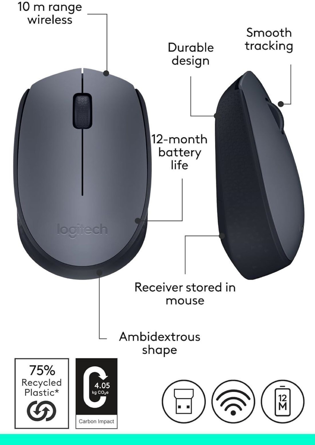 Image of Logitech 170 Ambidextrous Optical Mouse