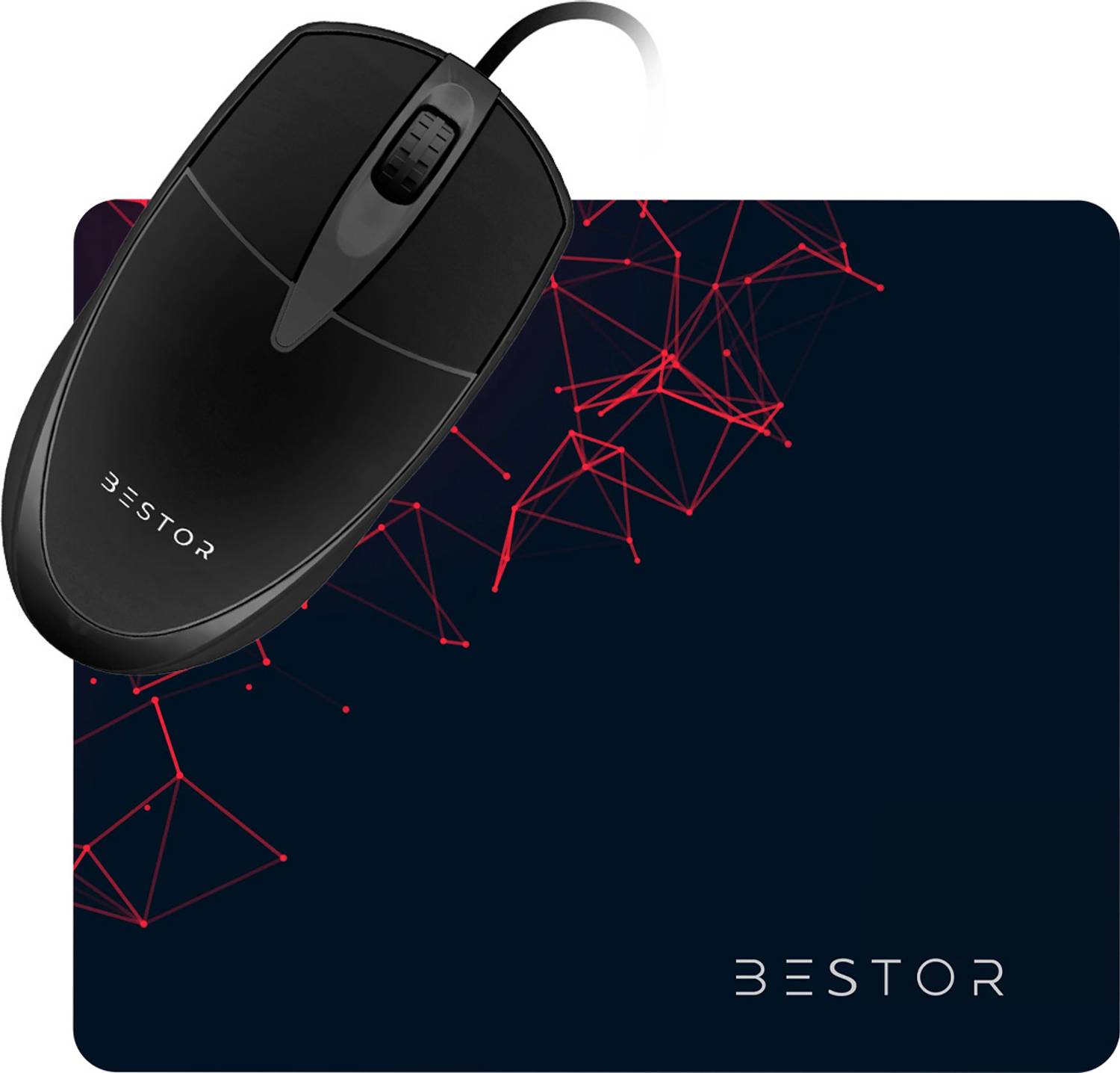 Bestor 2 in 1 Combo Wired Ambidextrous Optical Mouse