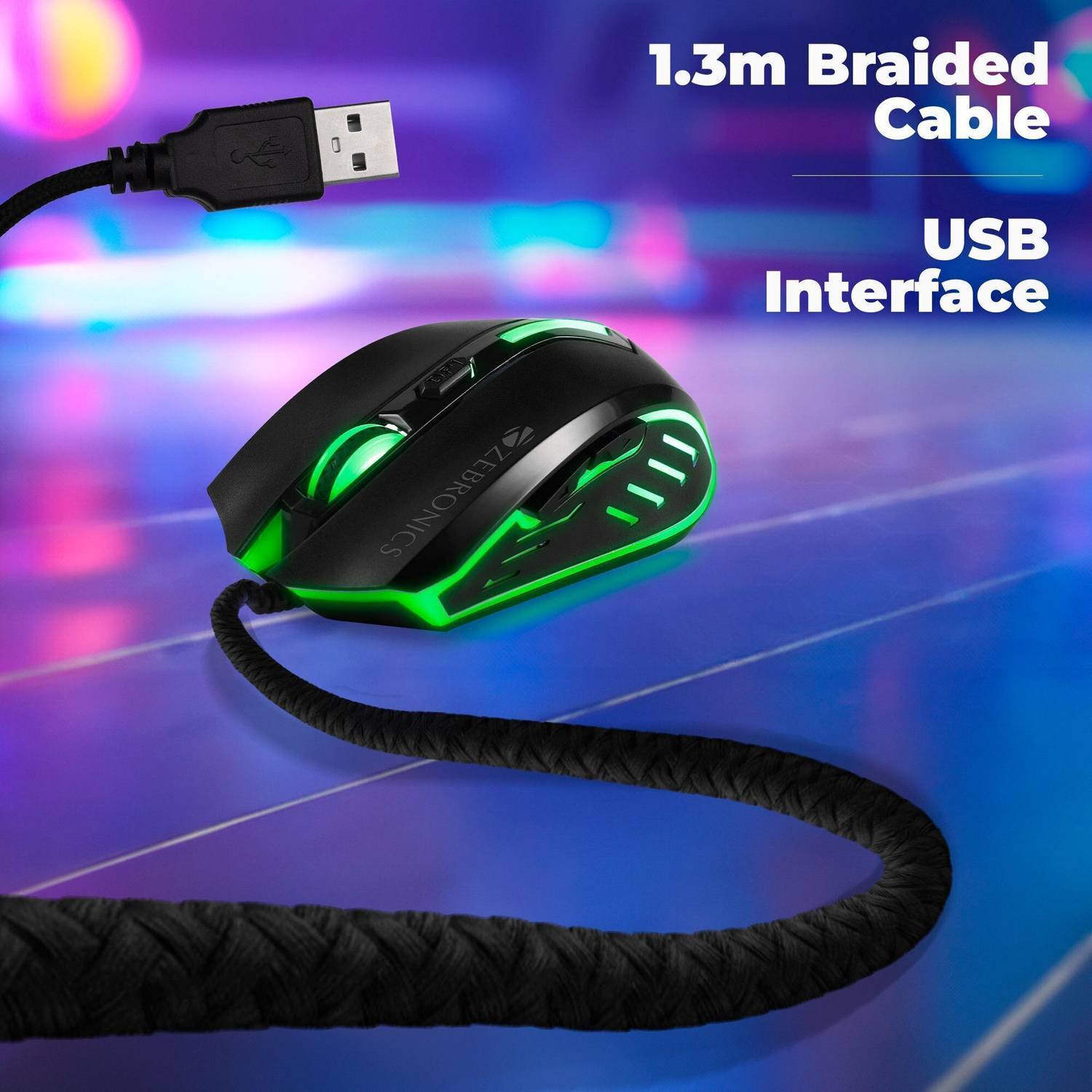 ZEBRONICS Zeb - SNIPER Wired Gaming Mouse, 2400DPI, 6 Buttons, RGB - Image 4