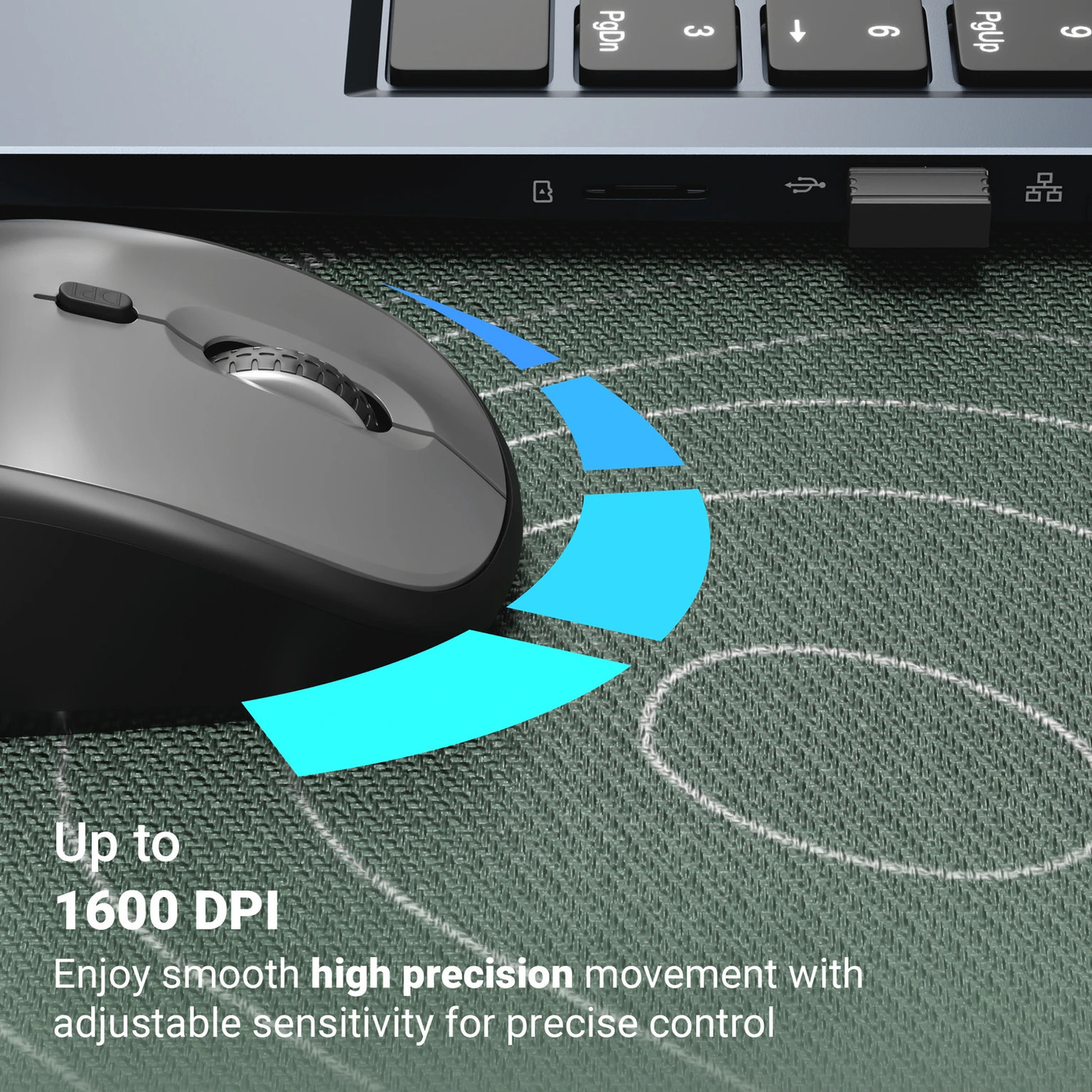 Image of ZEBRONICS Pulse Wireless Mouse, Dual Mode (Bluetooth), 1600 DPI, 4 Buttons, Ambidextrous Optical Mouse
