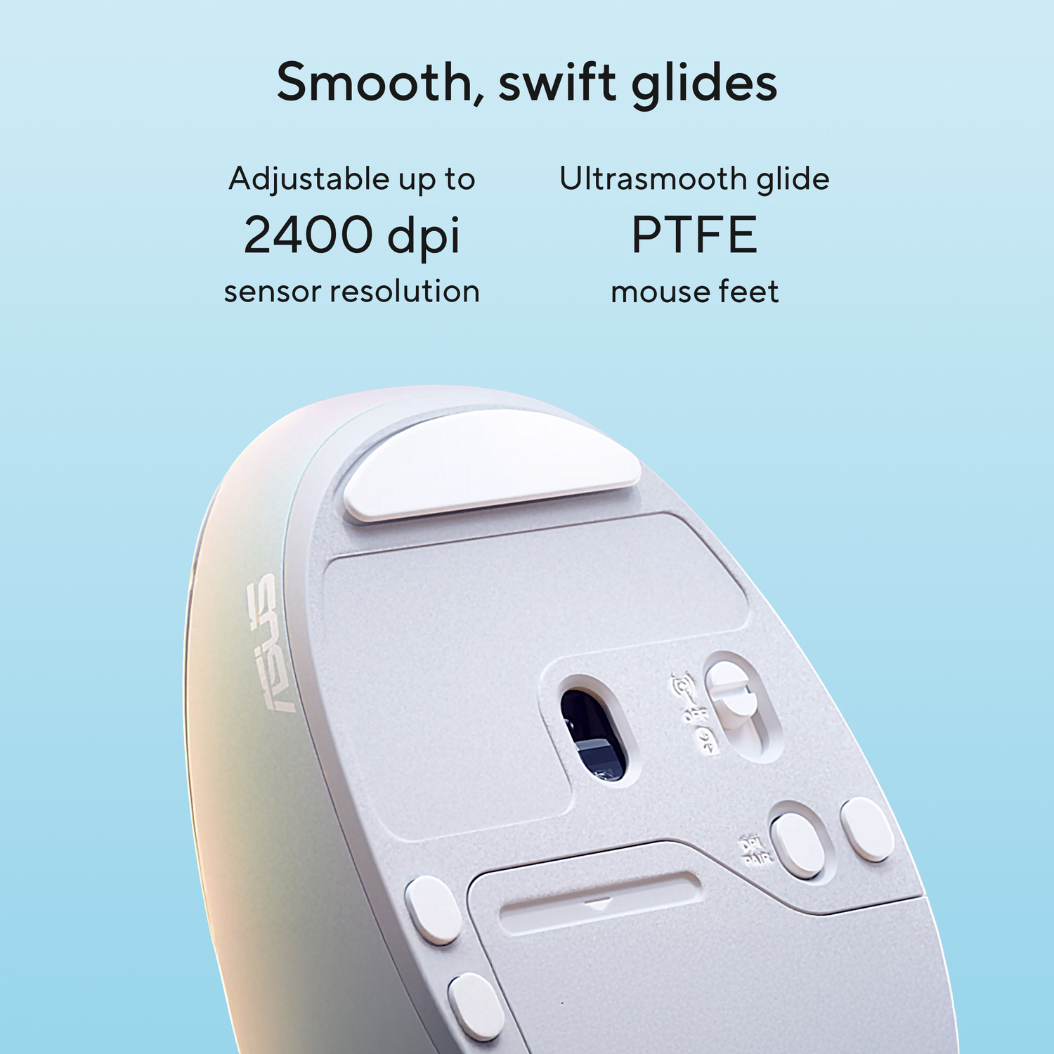 Image of ASUS MD101 Silent Fragrance Mouse, Upto 2400 DPI, Pair Up to 2 Device, Ergonomic Right Handed Optical Mouse