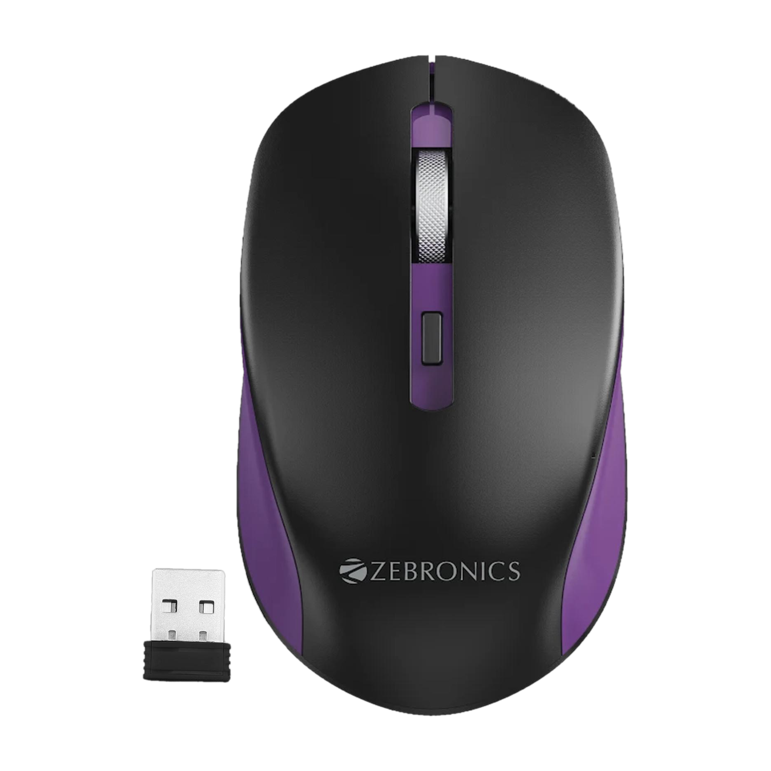 Image of ZEBRONICS Zeb-Jaguar Ambidextrous Optical Mouse Up to 1600 DPI, Silent Operation, 4 Buttons, USB Dongle