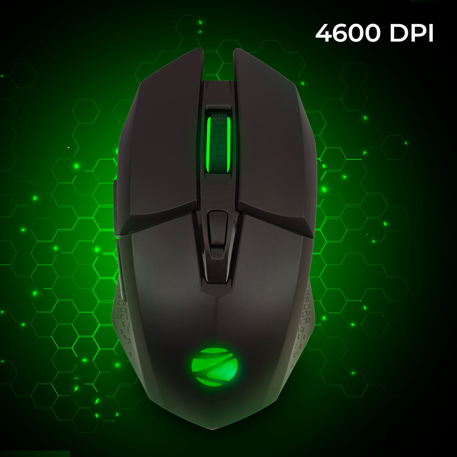 Image of ZEBRONICS Shark Lite Wireless Ambidextrous Optical Gaming Mouse 4600 DPI, RGB, 6 Buttons, Ergonomic Rechargeable