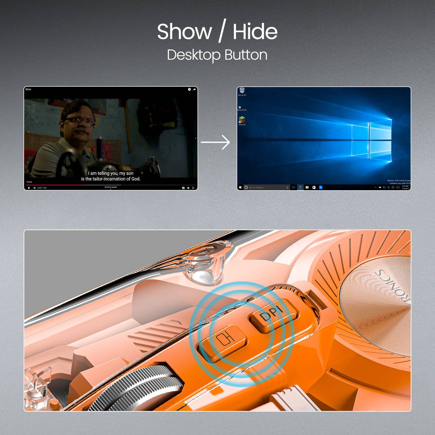 Portronics Toad 8 Transparent Wireless Mouse - Image 3