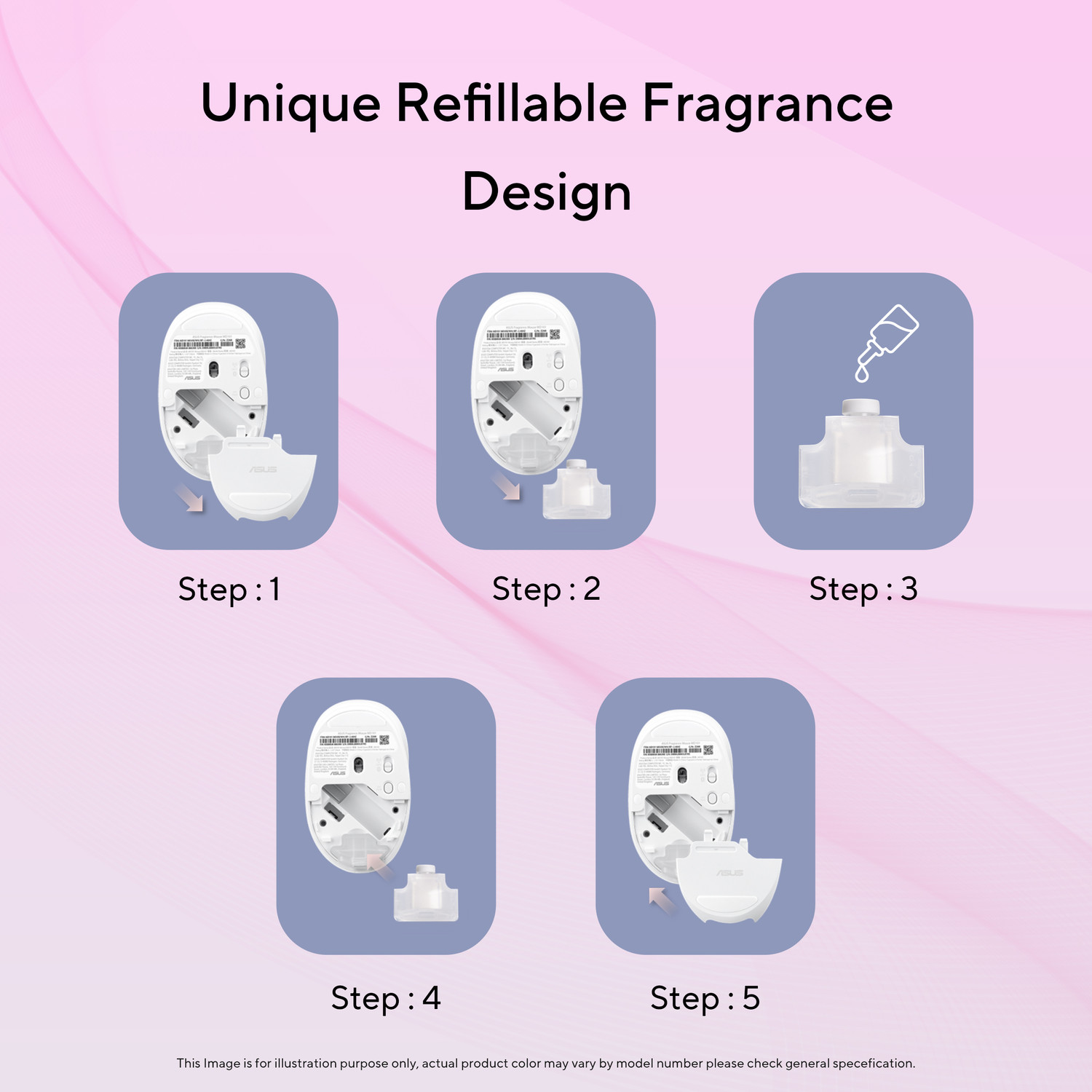 Image of ASUS MD101 Silent Fragrance Mouse, Upto 2400 DPI, Pair Up to 2 Device, Ergonomic Right Handed Optical Mouse