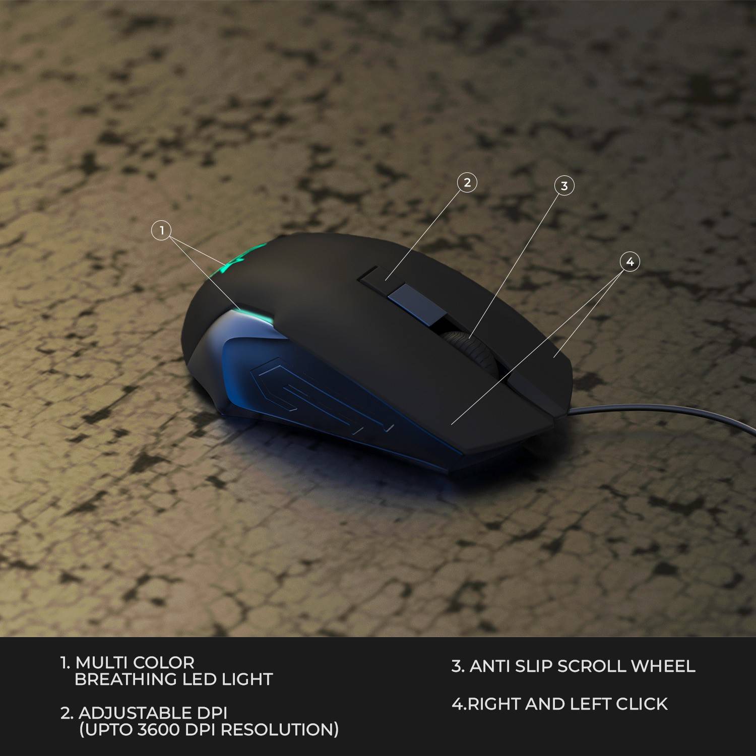 Arctic Fox Breathing Lights Gaming Mouse - Image 3