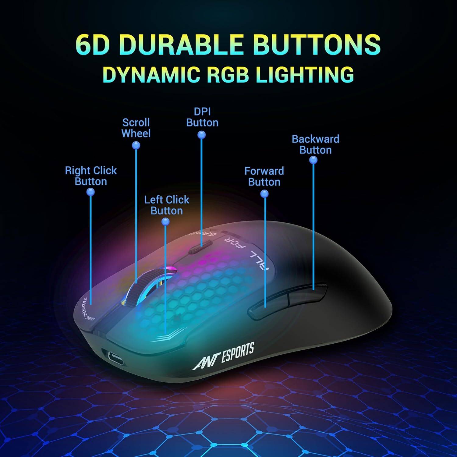 Ant Esports Virtus100 RGB Wired Gaming Mouse - Image 3