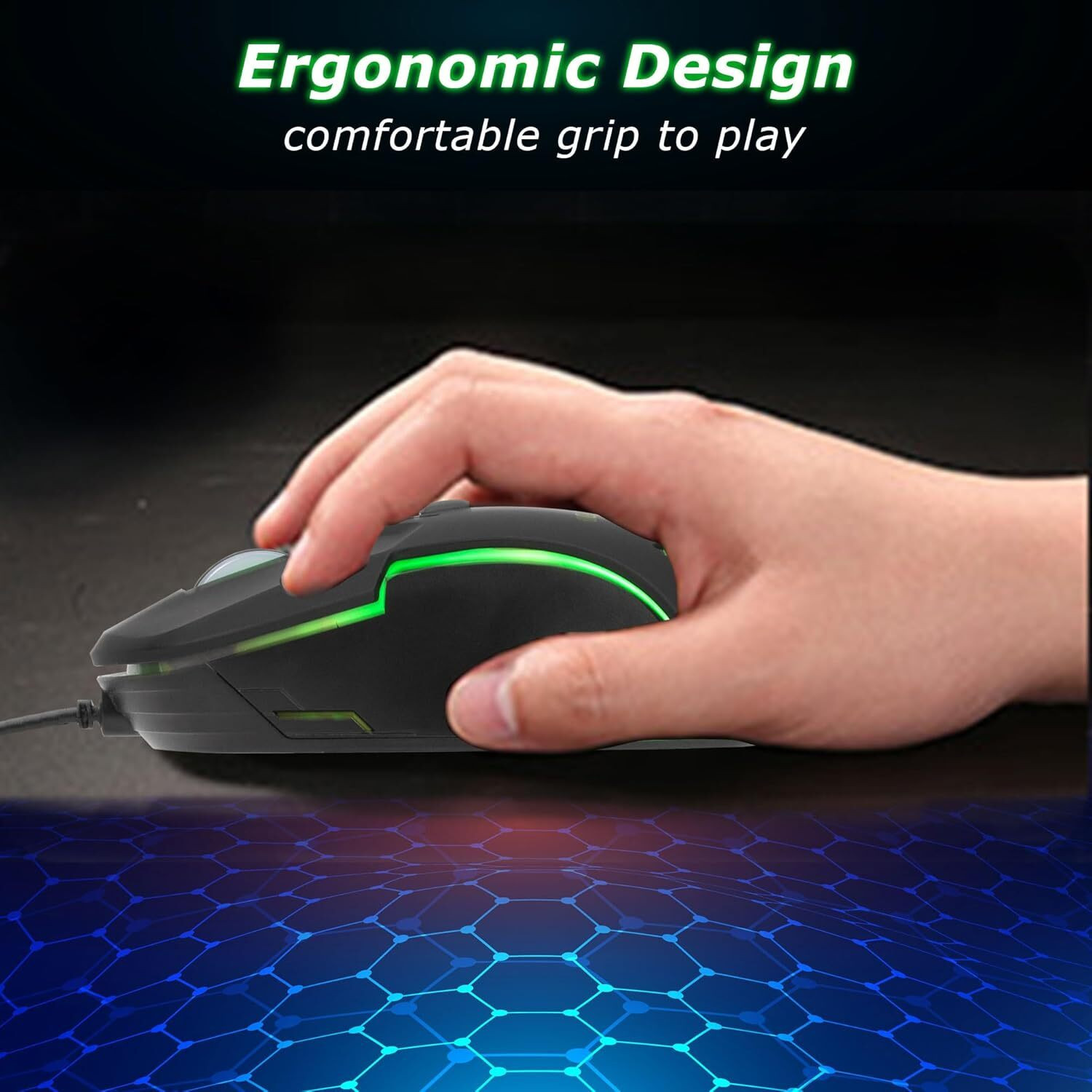 Image of Ant Ghost30 Wired Ambidextrous Optical Gaming Mouse (USB 2.0, Black)