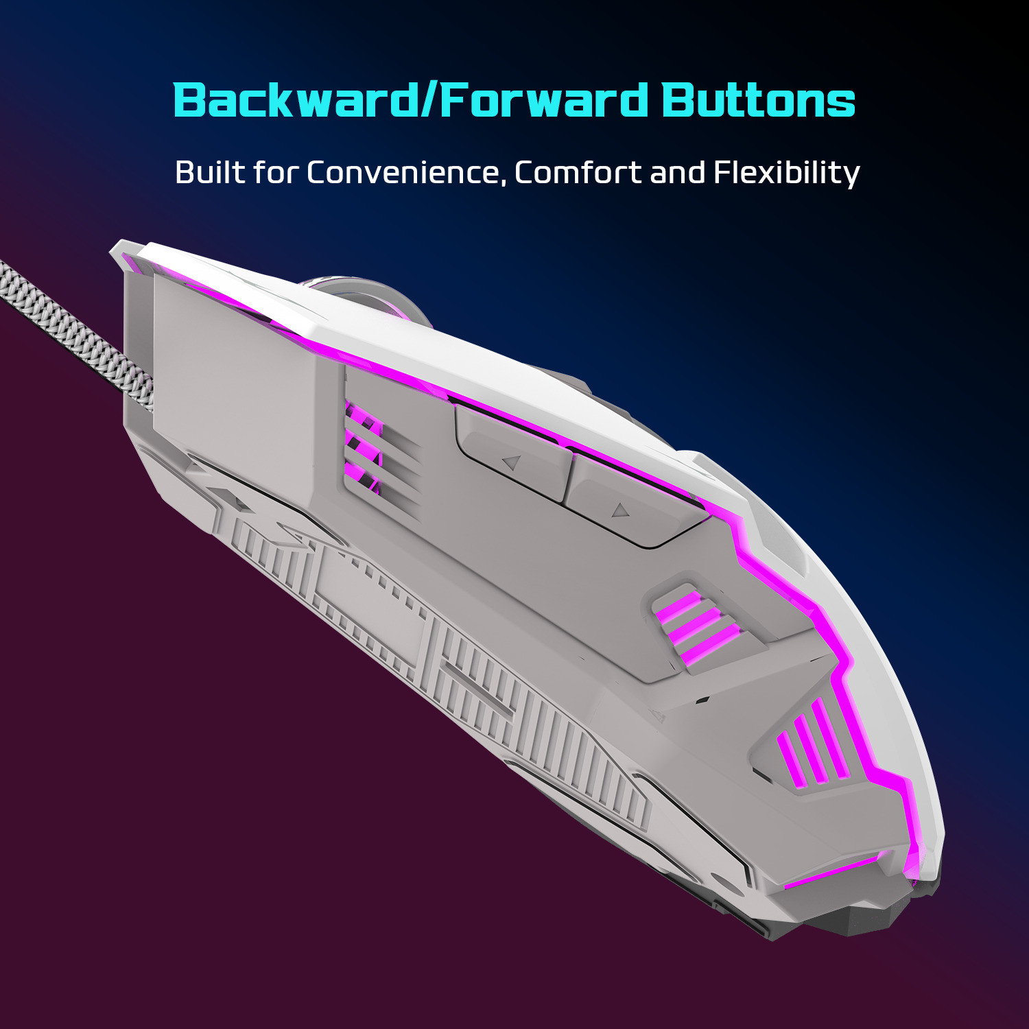 Image of EVOFOX Shadow Plus with 7200 DPI Sensor, HUANO Mechanical Switches & 6 Buttons Wired Ergonomic Optical Gaming Mouse