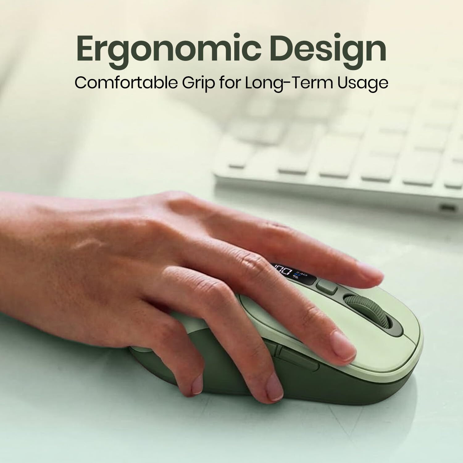 Image of Portronics Toad 9 Wireless Bluetooth Mouse,Dual Wireless (BT + 2.4 GHz),Smart LED Display Ambidextrous Optical Mouse