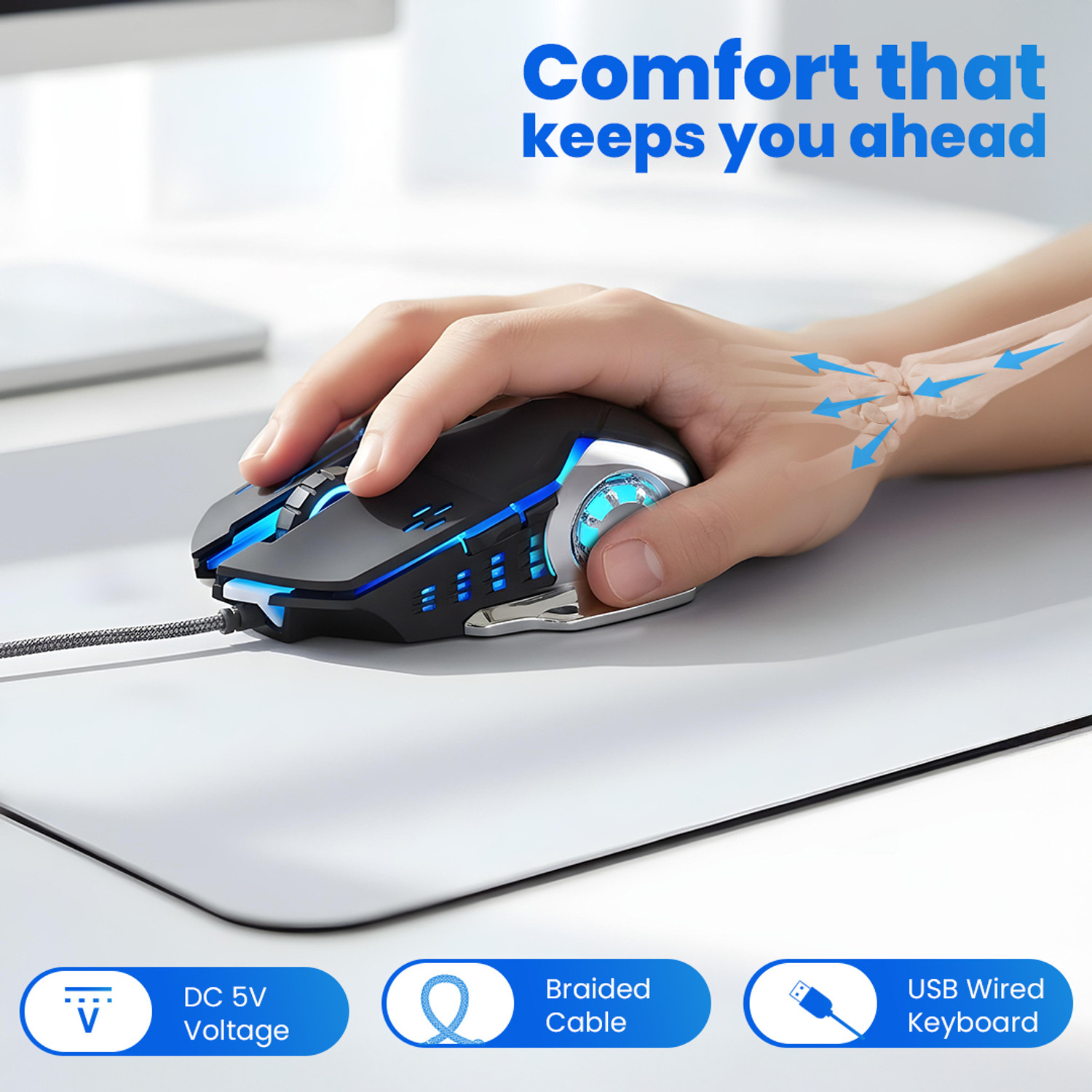 Image of LAPCARE LOX-507 Wired Right Handed Optical Gaming Mouse