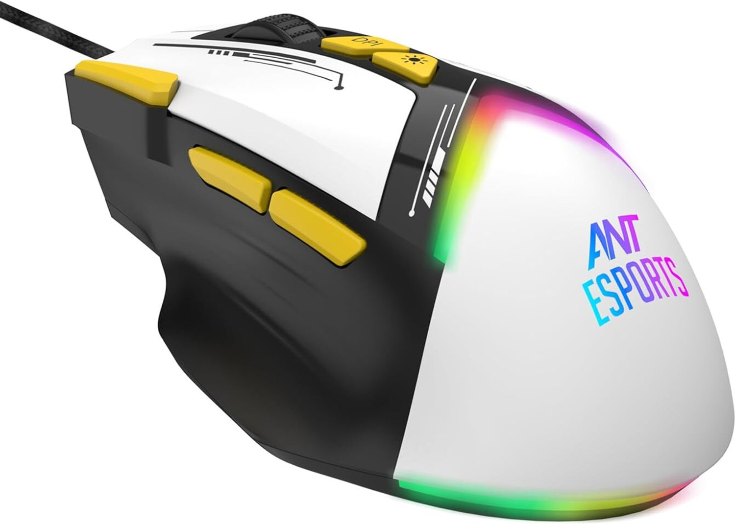 Image of Ant Esports GM333 Wired Ergonomic Optical Gaming Mouse RGB 12800 DPI,1.5M Braided Cable