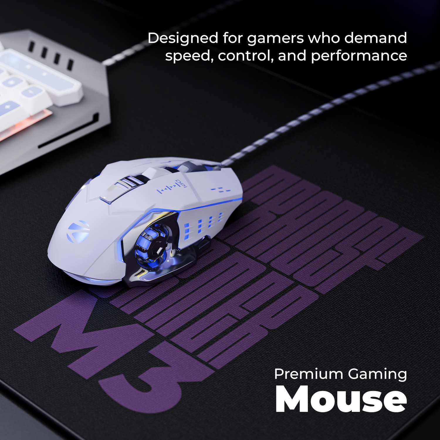Image of ZEBRONICS Zeb-Transformer M3 Wired Ergonomic Optical Gaming Mouse