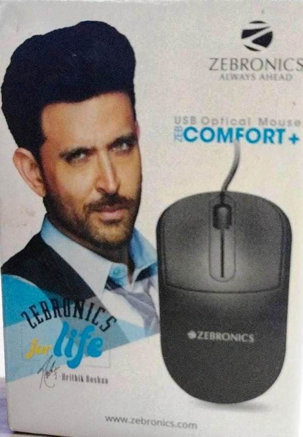 Image of ZEBRONICS Comfort + Wired Ambidextrous Optical Mouse