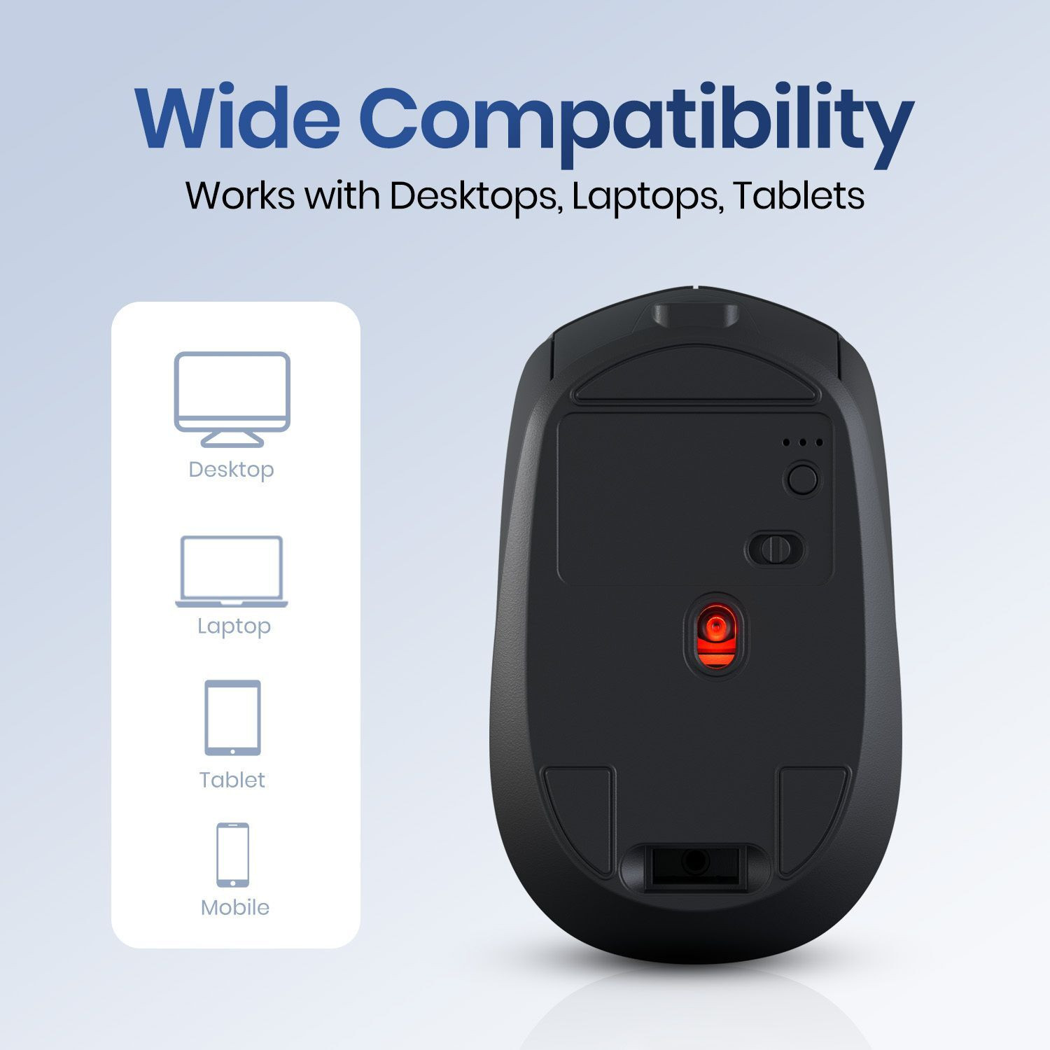 Image of Portronics Toad 23 Pro Wireless Rechargeable Bluetooth Optical Mouse,2.4GHz USB Dongle Ambidextrous Optical Mouse