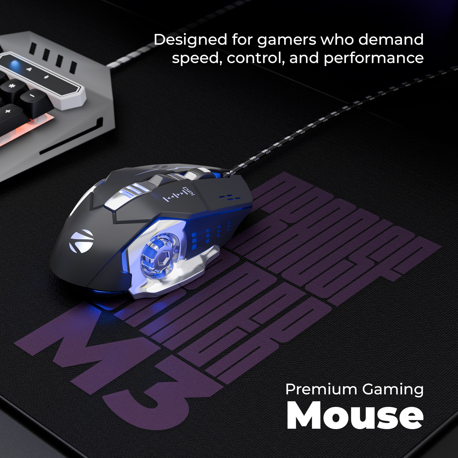 Image of ZEBRONICS Zeb-Transformer M3 Wired Ergonomic Optical Gaming Mouse