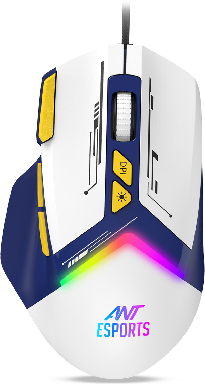 Image of Ant Esports GM333 Wired Ergonomic Optical Gaming Mouse RGB 12800 DPI,1.5M Braided Cable