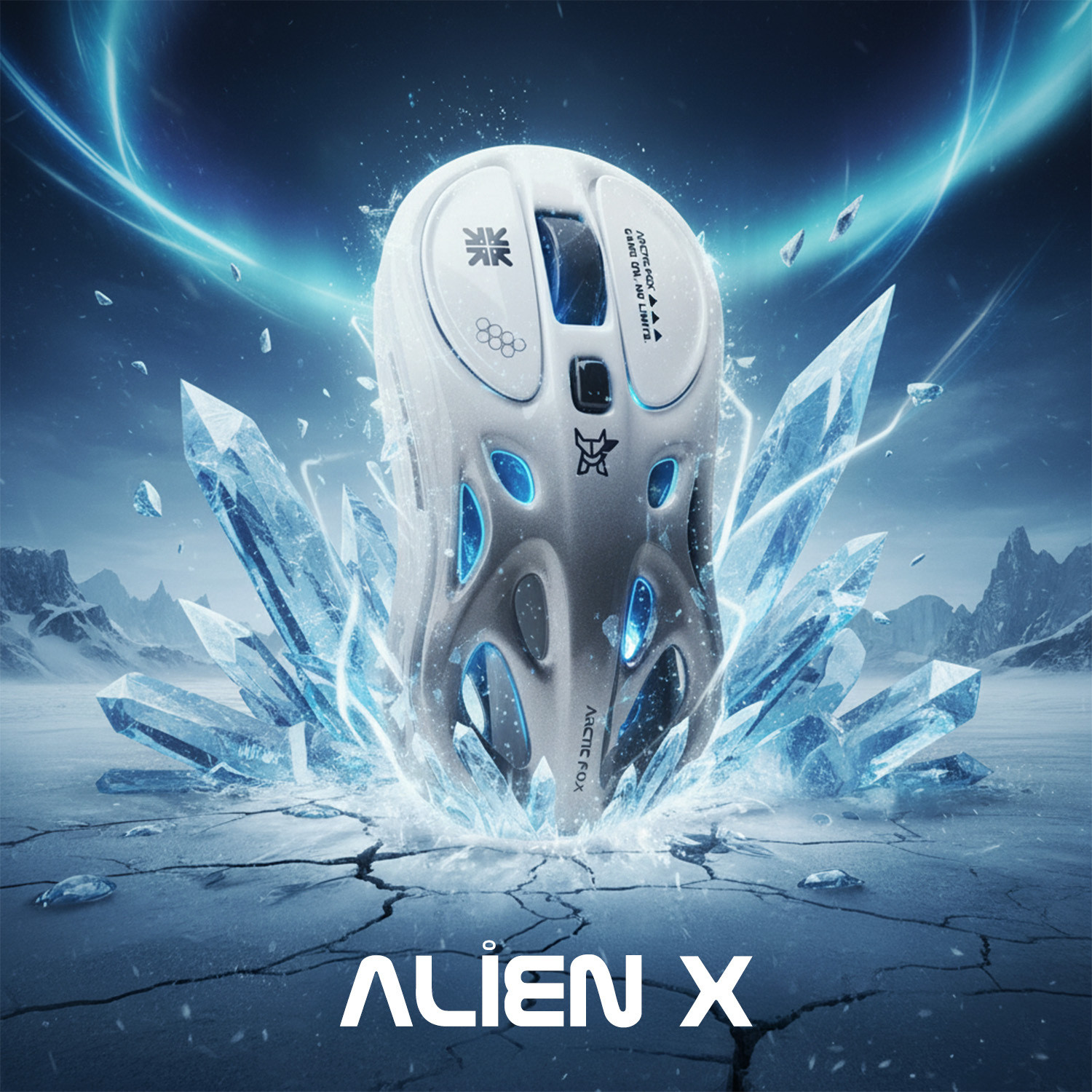 Image of Arctic Fox Alien-X Wireless and Bluetooth Rechargeable Mouse (2x BT, 2.4G & Wired) Ambidextrous Optical Gaming Mouse