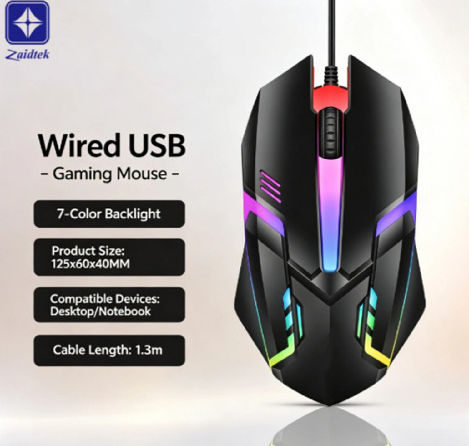 Image of PRODOT KB-Alive USB & 7-Color RGB Backlit Mouse Combo Pack for PC /Laptop Combo Set Designed for Gaming (Black)