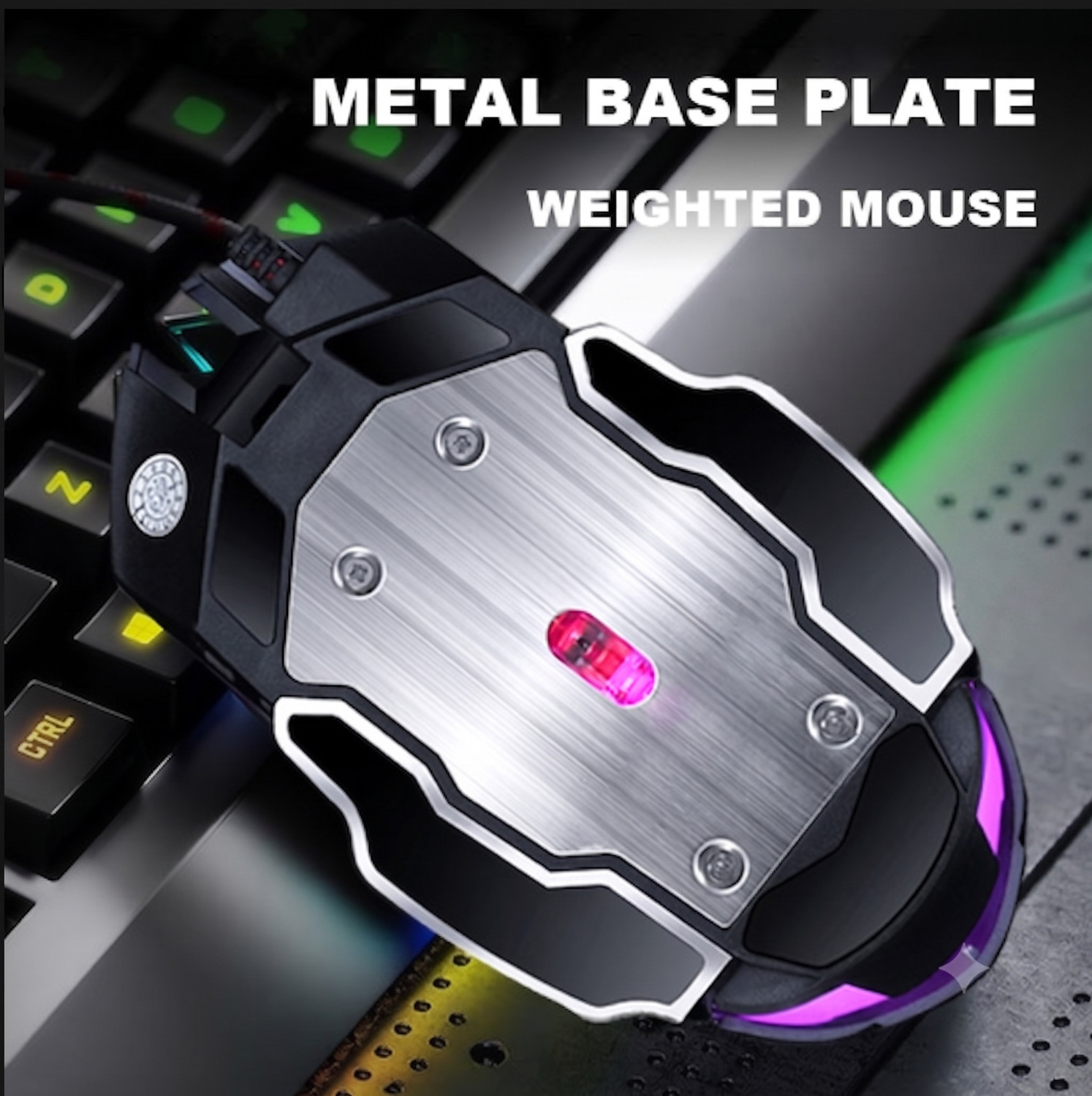 Image of bajeal G8 Wired Gaming Mouse with 4-Step Adjustable DPI (1200 / 1600 / 2400 / 3200) Wired Ambidextrous Optical Gaming Mouse