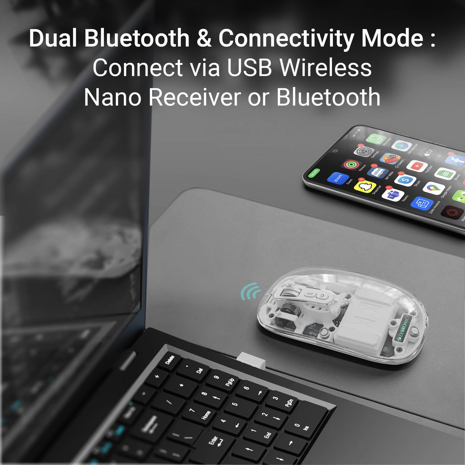 ZEBRONICS Sheer Ambidextrous Wireless Mouse - Image 2
