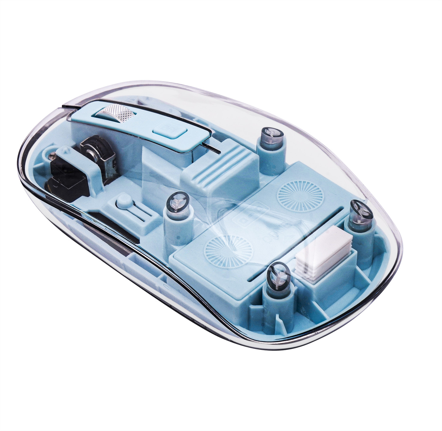 Image of Dezful Transparent Wireless and Bluetooth Rechargeable Mouse Ambidextrous Optical Gaming Mouse