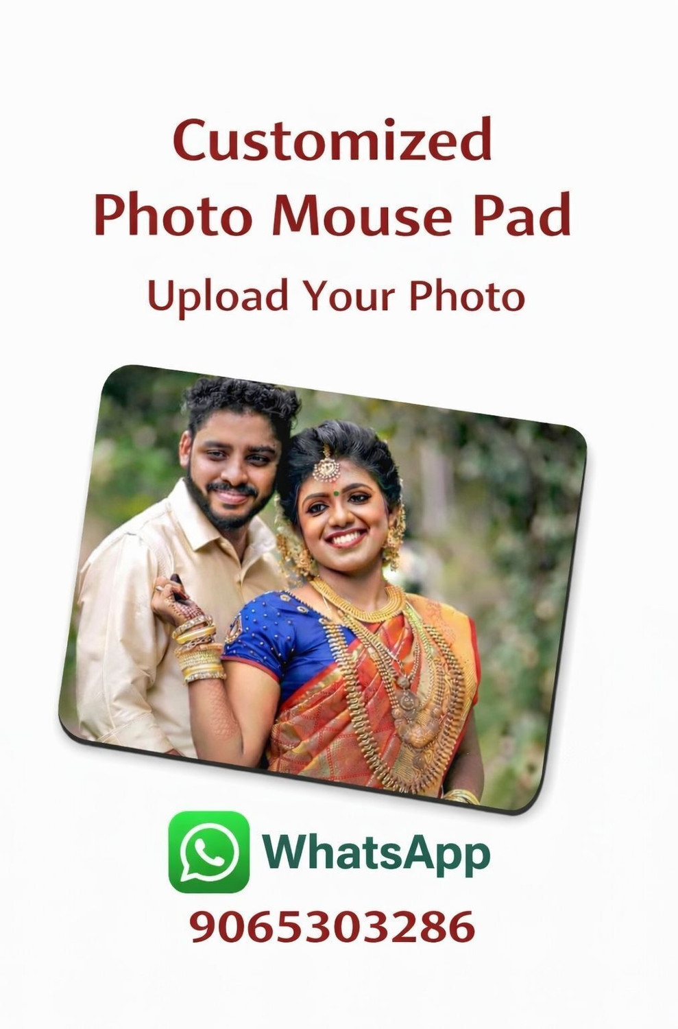 Image of GoluPrinting Photo Mouse Pad | Upload Your Photo .Text| Anti-Slip Rubber Wired Right Handed Touch Gaming Mouse