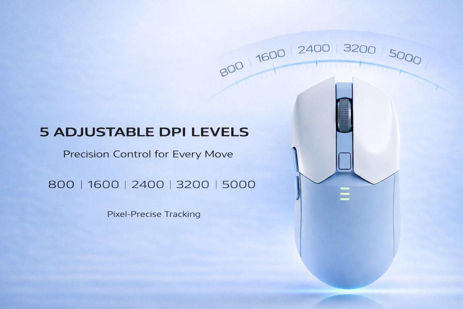 Image of Offbeat IVY Bluetooth 5.2 + 2.4 Ghz wireless + Wired Type C rechargeable Gaming mouse Right Handed Laser Gaming Mouse