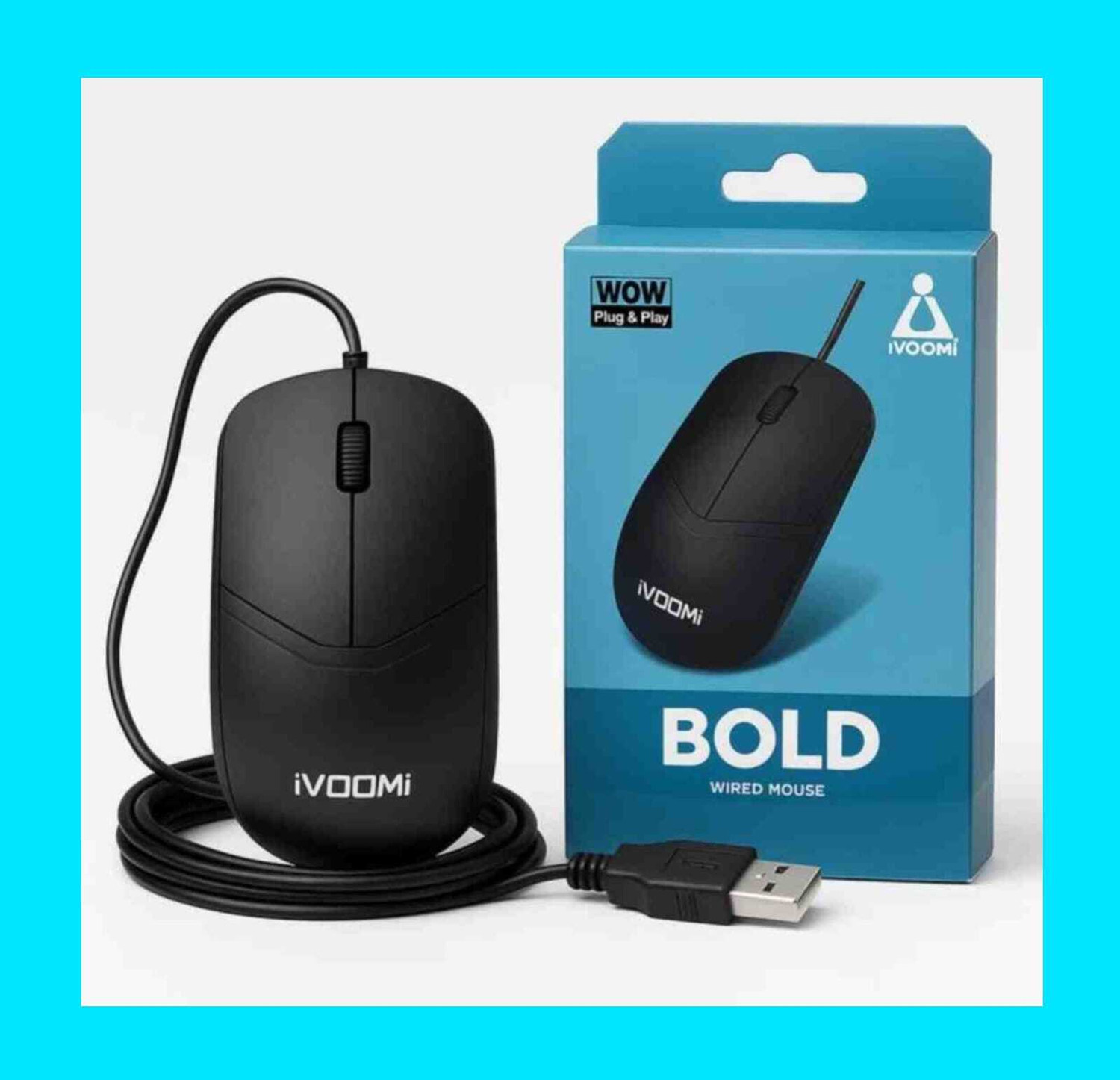 Image of iVoomi Bold Mouse Wired Ergonomic Optical Mouse