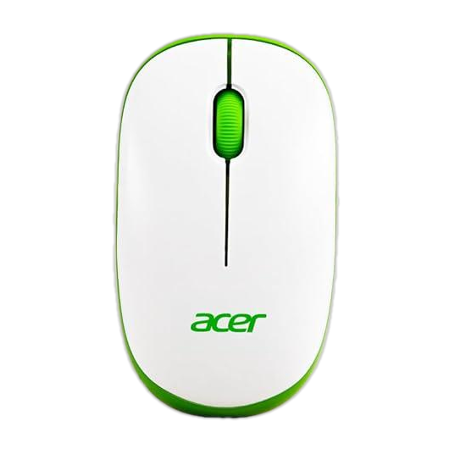 Acer Flow Ambidextrous Optical Mouse Wireless Mouse, White/Green