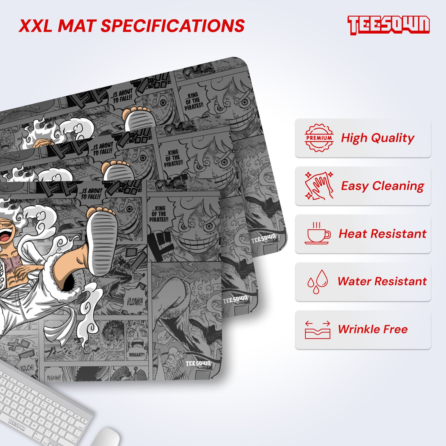 Image of Teesown One Piece XXL Desk Mat for Laptop /Pc Non Slip Base Mousepad