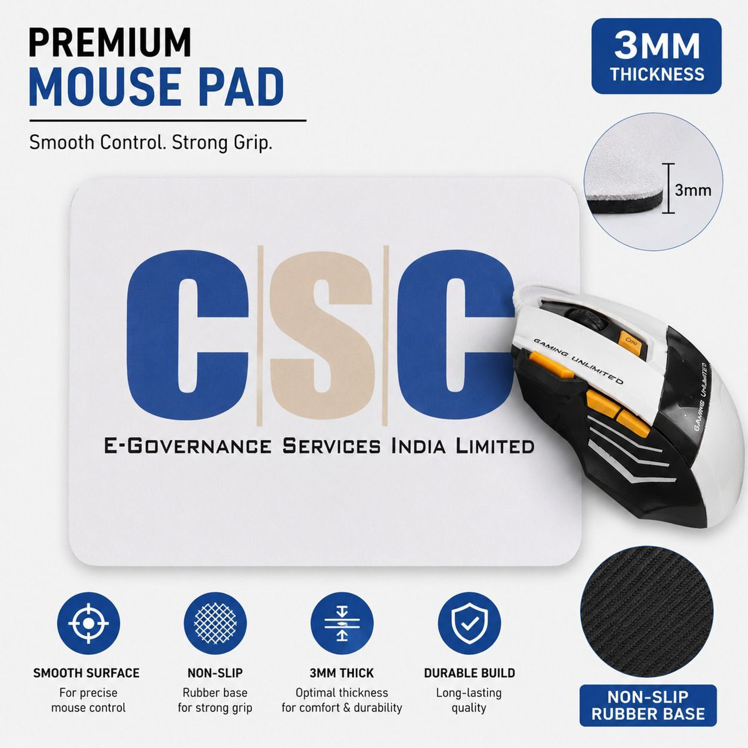 Image of Raikamal COMMAN SERVICE CENTER MOUSE PAD Non Slip Base Mousepad