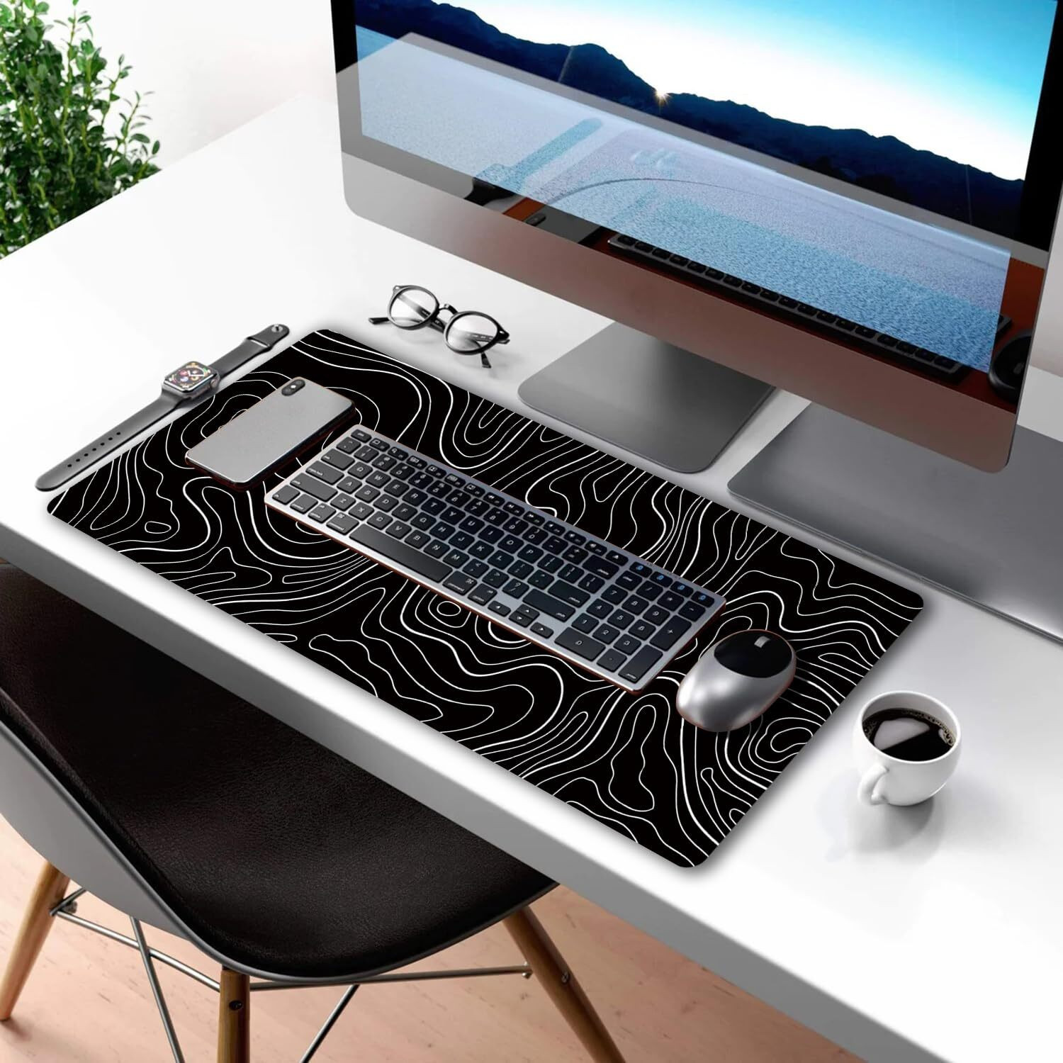 Image of Saco Extended Gaming Mouse Pad for PC | Large Desk Mat 900x400x3mm Non Slip Base Mousepad