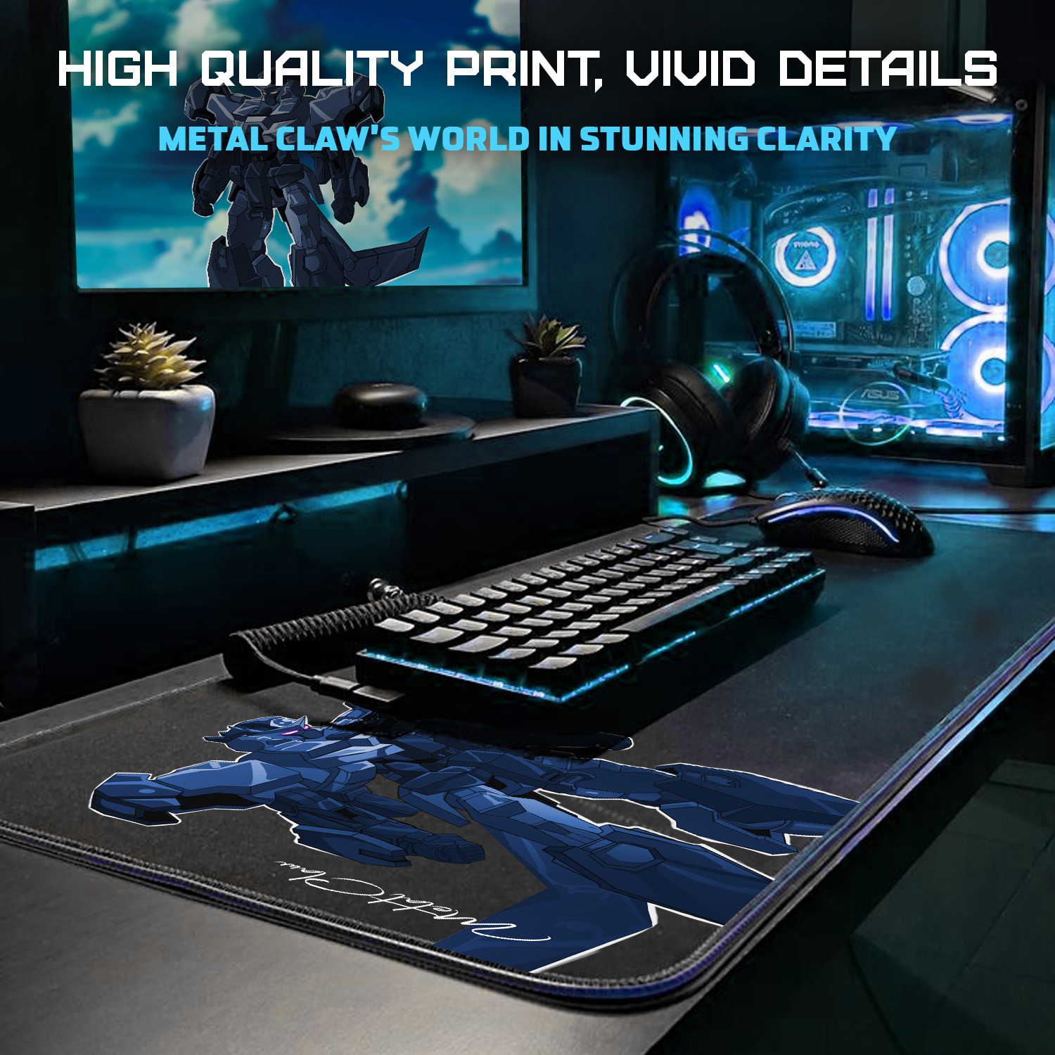 Image of EVOFOX Metal Claw X85 with Micro-Textured Speed Surface Gaming Non Slip Base Mousepad